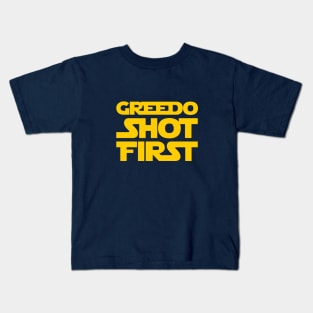 Greedo Shot First Kids T-Shirt